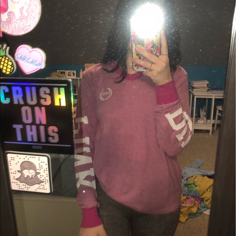 Purple “pink” long sleeve v-neck